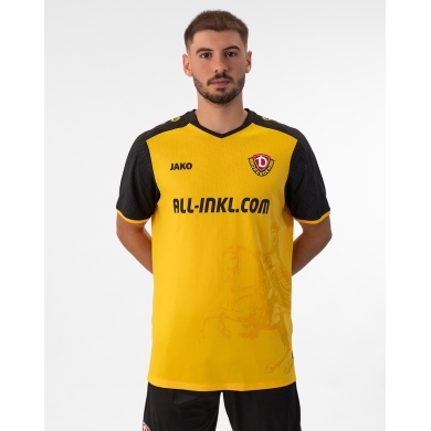 JAKO Koszulka Trikot Dynamo Drezno Domowa (100% Poliester) żółta Mężczyźni